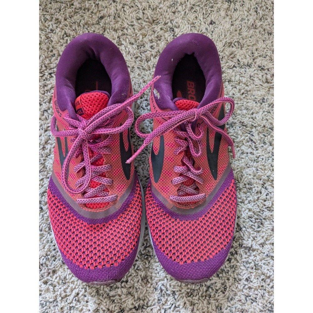Brooks Revel Womens Running Shoes Pink Purple Knit Athletic Sneakers